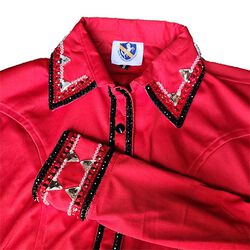 RHC Equestrian Women's Stretch Show Shirt - Red/Black