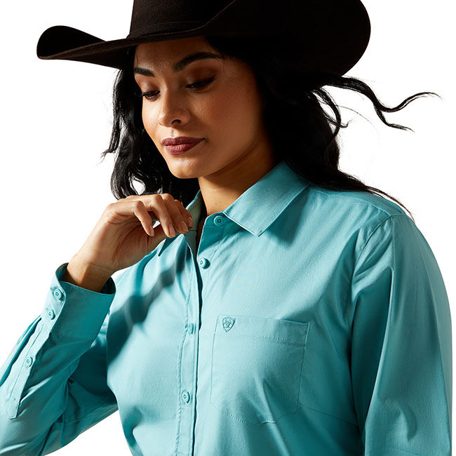 Ariat Women's Kirby Stretch Shirt - Aqua Sea image number null