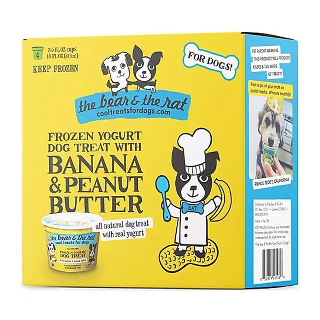 The Bear & The Rat Frozen Yogurt Dog Treat with Bananas & Peanut Butter image number null