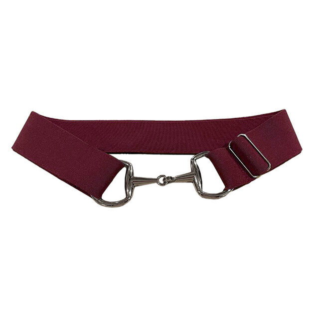Anademi Stretch Belt with Silver-Tone Bit Buckle - Solid Colors image number null