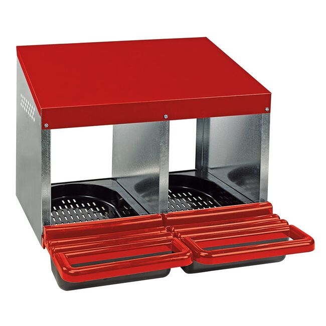 Miller Manufacturing Galvanized Nesting Box with Basket - Double image number null