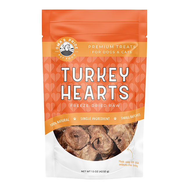 Oma's Pride Freeze-Dried Raw Turkey Hearts - 1.5 oz image number null