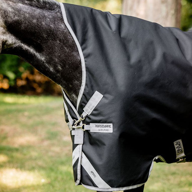 Horseware Amigo Bravo 12 Wug (250g Medium) - Black/Titanium Grey & Silver image number null