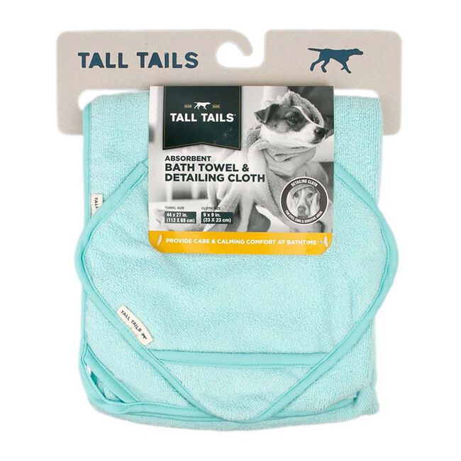 Tall Tails Absorbent Dog Bath Towel with Detailing Cloth - Closeout image number null
