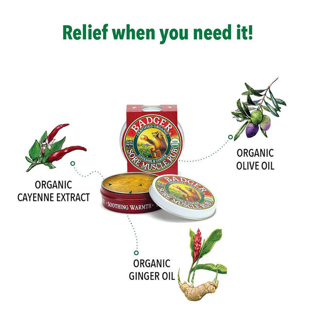 Badger Organic Sore Muscle Rub Tin image number null