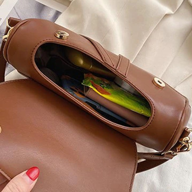 AWST International Saddle Shoulder Handbag - Brown image number null