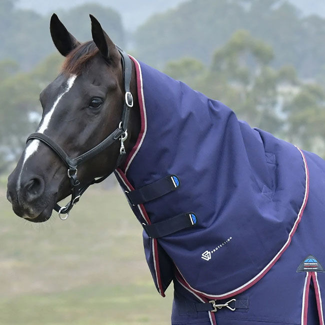 WeatherBeeta ComFiTec Essential Turnout Neck Cover (0g) - Navy/Burgundy image number null