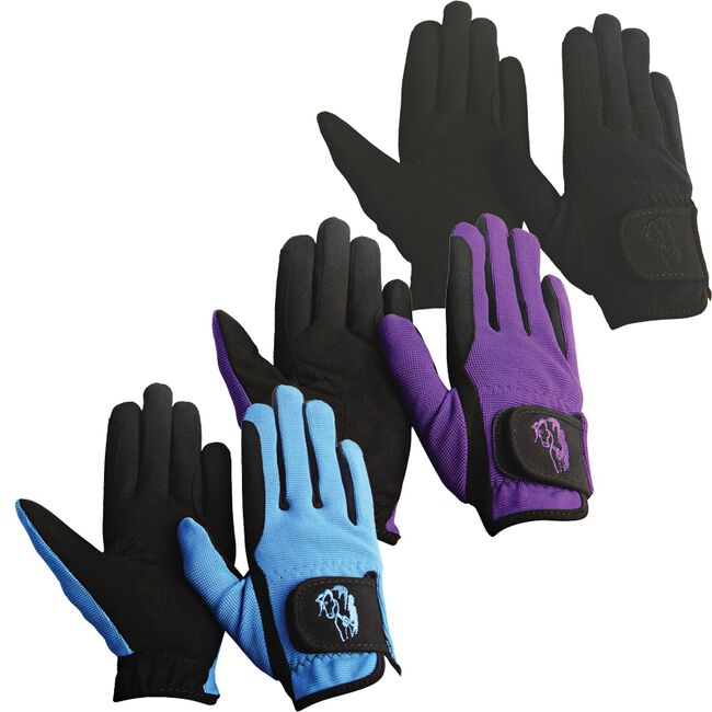 TuffRider Kids' Performance Riding Gloves Black image number null