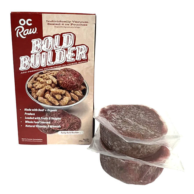 OC Raw Bold Builder Frozen Raw Dog Food - Ruby - Beef Recipe - 2 lb image number null