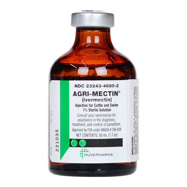 Huvepharma Agri-Mectin - Ivermectin Injection for Cattle & Swine image number null