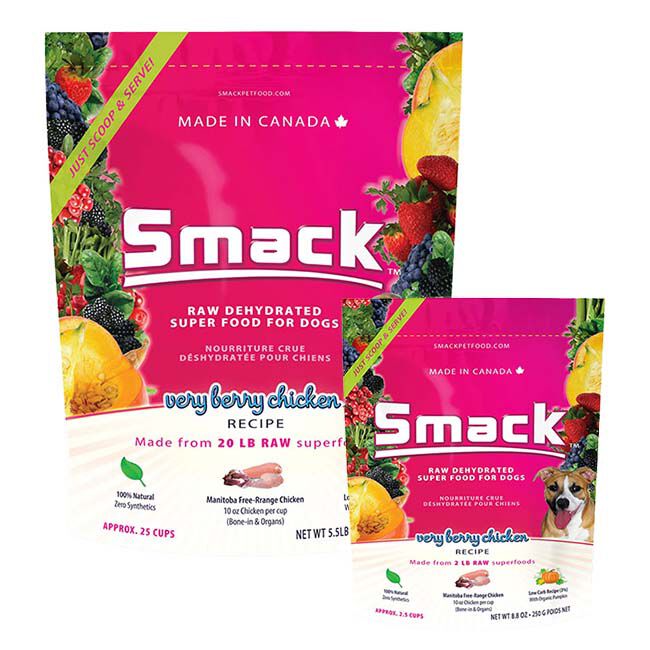 Smack Raw Dehydrated Super Food for Dogs - Very Berry Chicken Recipe image number null