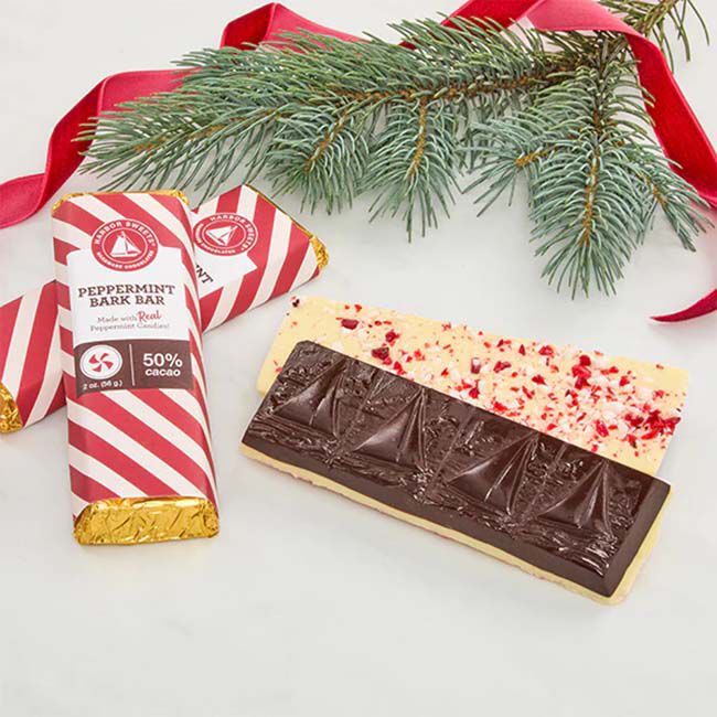 Harbor Sweets Dark Horse Chocolate Peppermint Bark Bar - 2 oz image number null