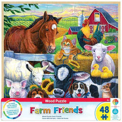 Leanin' Tree 48 Piece Wood Puzzle - Farm Friends