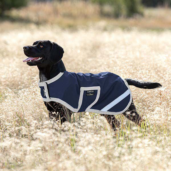 Horseware Amigo Ripstop Waterproof Dog Coat 100g Light Navy Silver Closeout