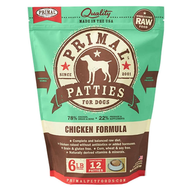 Primal Raw Frozen Patties for Dogs - Chicken image number null
