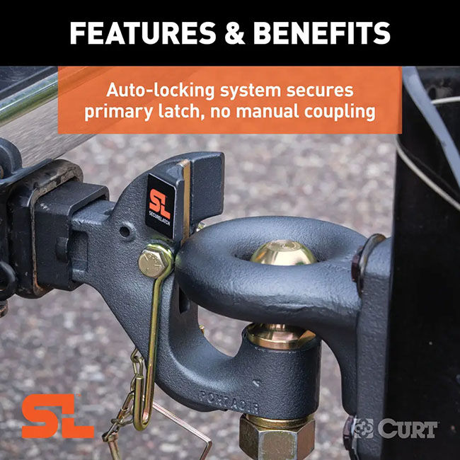 CURT SecureLatch Receiver-Mount Ball & Pintle Hitch image number null