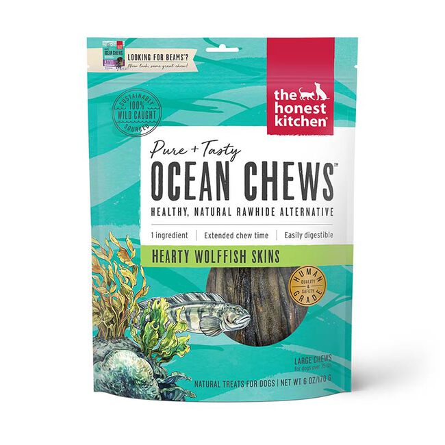 The Honest Kitchen Ocean Chews Natural Dog Treats - Hearty Wolffish Skins image number null