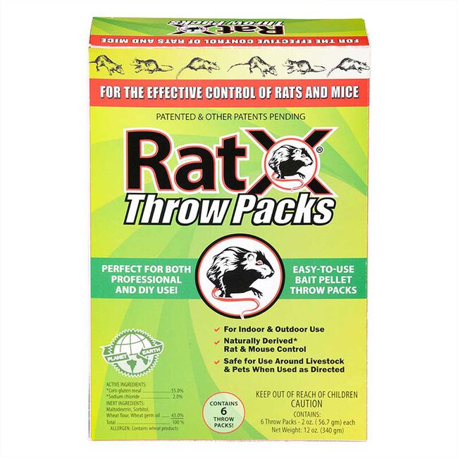 RatX Non-Toxic Bait Pellet Throw Pack For Mice and Rats 6 pk