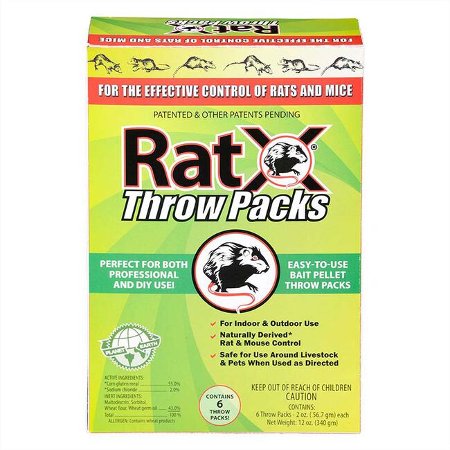 RatX Non-Toxic Bait Pellet Throw Pack for Mice and Rats - 6-Pack image number null