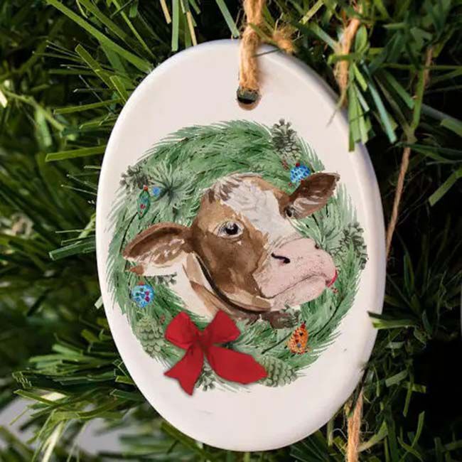 The Traveled Lane Ornament - Farm Cow image number null