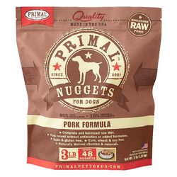 Primal Raw Frozen Dog Food - Pork Patties - 6 lb