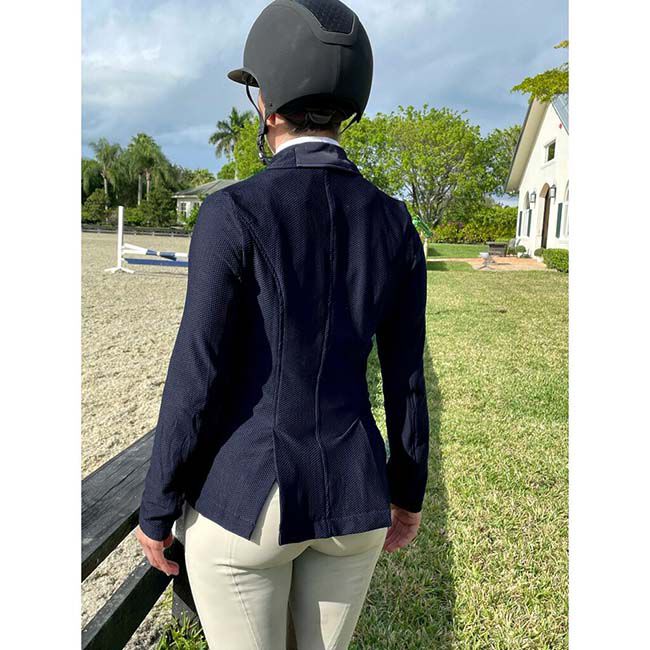 Anademi Women's Mesh Show Coat - Navy image number null