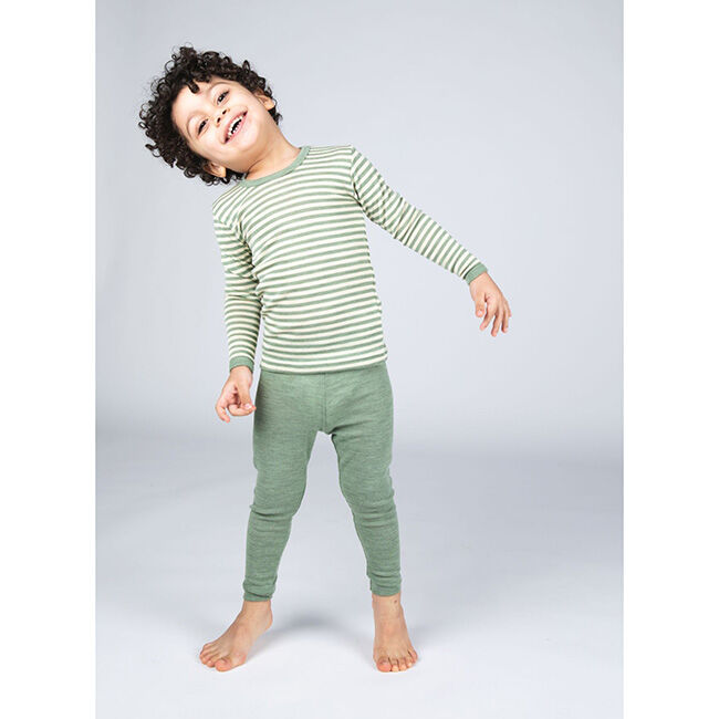 Engel Kids' 100% Wool Leggings - Sage Melange image number null