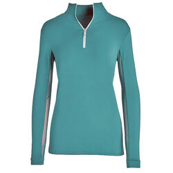 Tailored Sportsman Women's Long Sleeve IceFil Zip Top Shirt - Blue Heaven/Silver