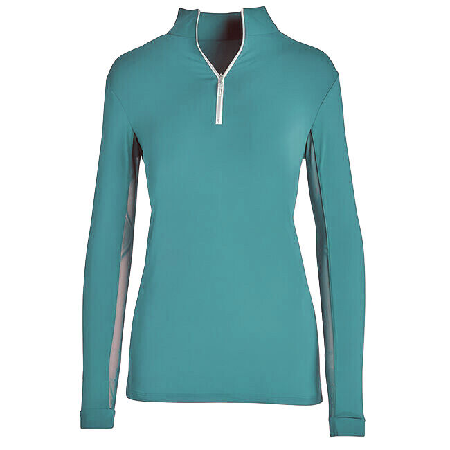 Tailored Sportsman Women's Long Sleeve IceFil Zip Top Shirt - Blue Heaven/Silver image number null