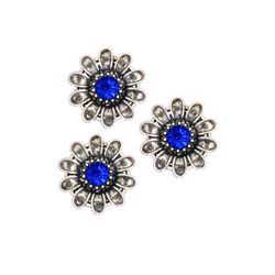 Weaver Designer Snap Set - Sapphire Silver Flower