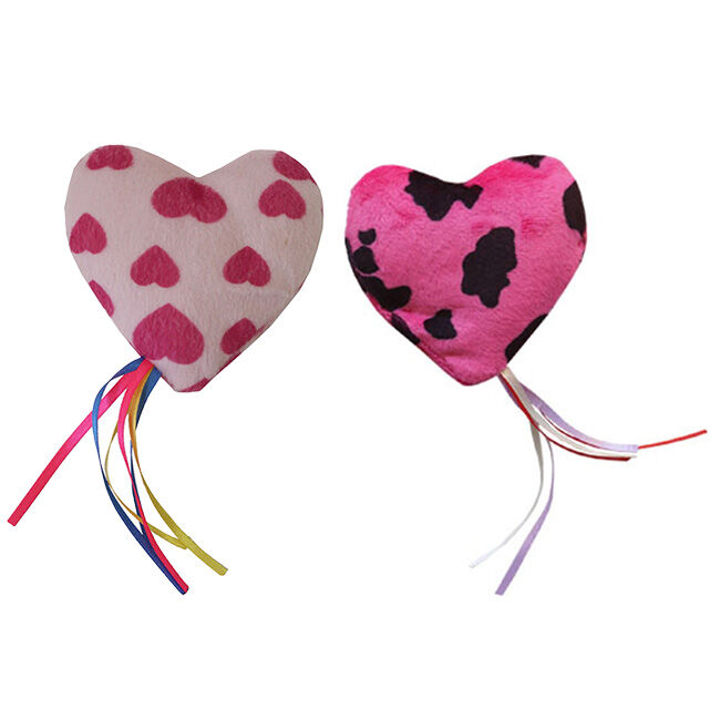 Imperial Cat Cat 'n Around Ribbon Heart Catnip Toy - Assorted Colors image number null