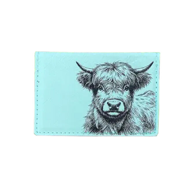The Krafty Equestrian Engraved Keychain Wallet - Highland Cow image number null