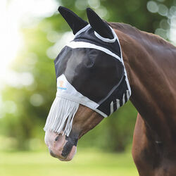 Shires Fine Mesh Fly Mask with Fringe Nose
