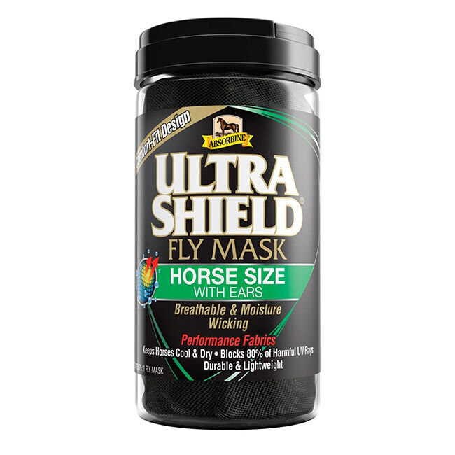 Absorbine UltraShield Fly Mask with Ears - Black image number null