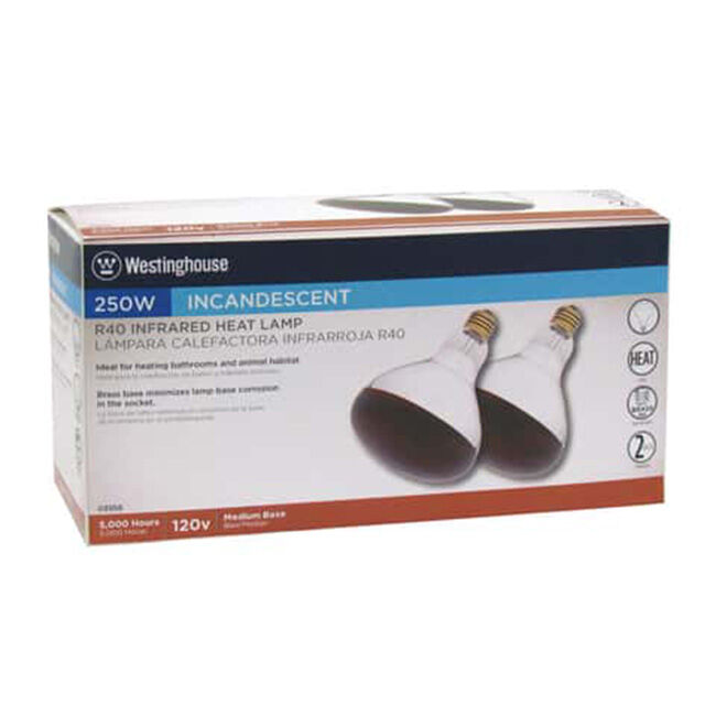 Westinghouse 250W R40 Infrared Heat Lamp - 2-Pack image number null