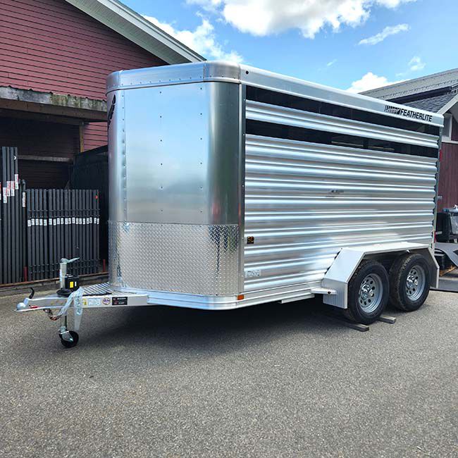 Rental Trailer - 2014 Featherlite 8107 12' Bumper Pull Stock Trailer image number null