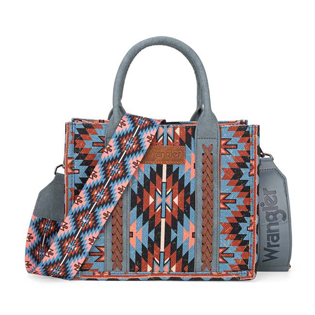 Wrangler Southwestern Dual-Sided Printed Crossbody Tote - Navy image number null