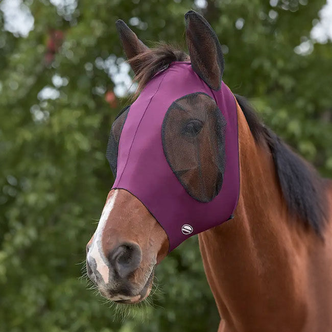 WeatherBeeta Deluxe Stretch Bug Eye Saver with Ears - Purple/Black - Closeout image number null