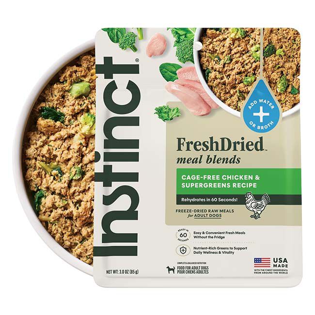Instinct FreshDried Grain-Free Freeze-Dried Raw Meal Blends for Dogs - Cage-Free Chicken & Supergreens image number null