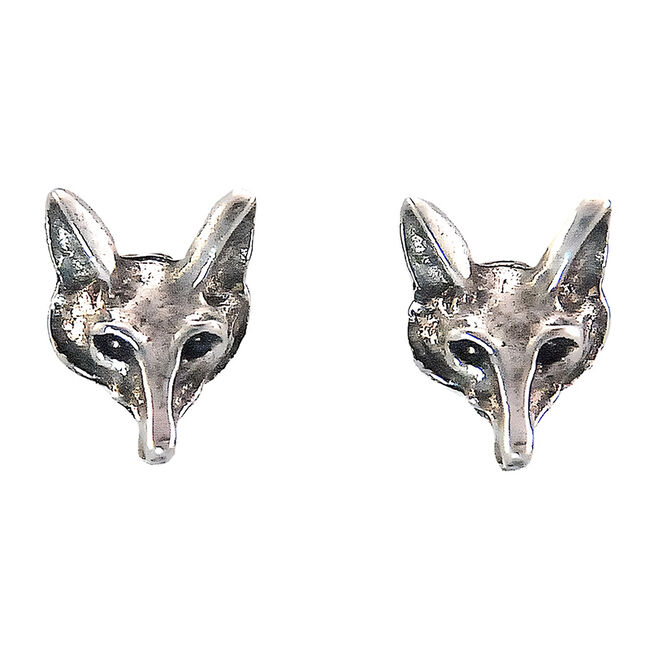 Finishing Touch of Kentucky Retro Silver Fox Mask Earrings image number null