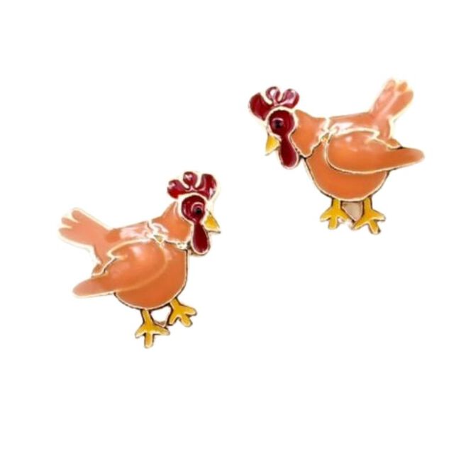 Wyo-Horse Jewelry Collection Enamel Chicken Earrings  image number null