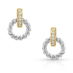 Montana Silversmiths Two Tone Ring Earrings - Closeout