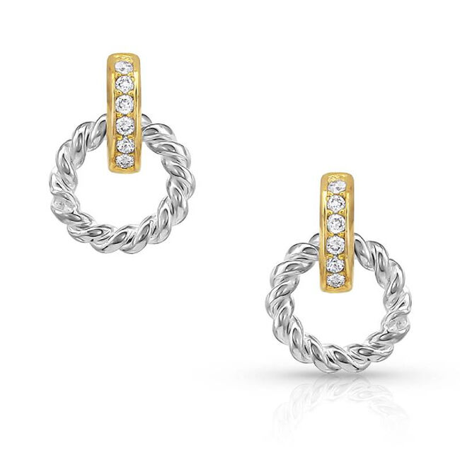 Montana Silversmiths Two Tone Ring Earrings image number null