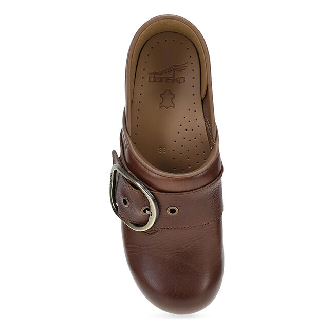 Dansko Women's Pearson Leather Clog - Brown Waxy image number null