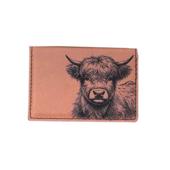The Krafty Equestrian Engraved Keychain Wallet - Highland Cow image number null