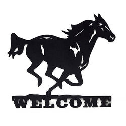 Metal Mazing Welcome Sign - Handmade in NH - Running Horse