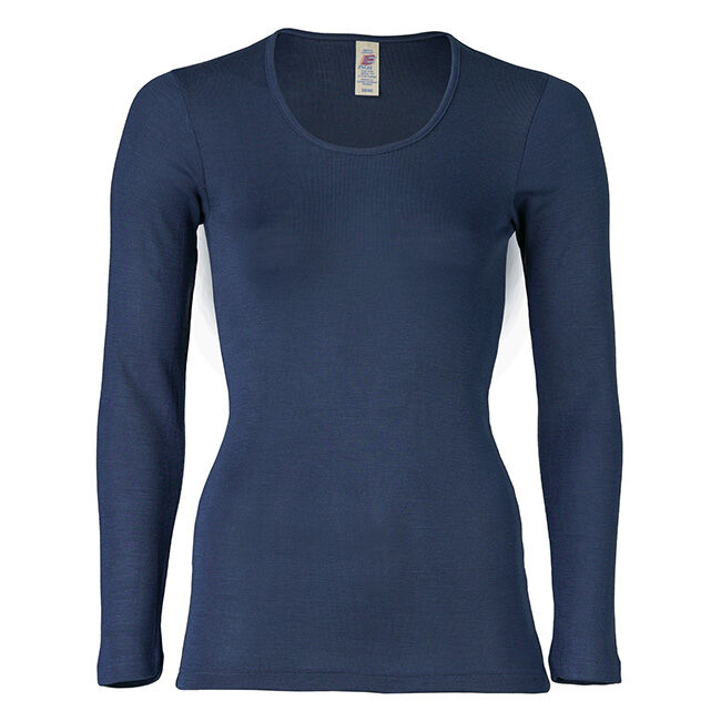Engel Women's Wool/Silk Blend Long Sleeve Shirt - Navy image number null