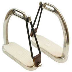 Coronet Peacock Stainless Steel Safety Stirrup Irons with Pads and Rubber Rings