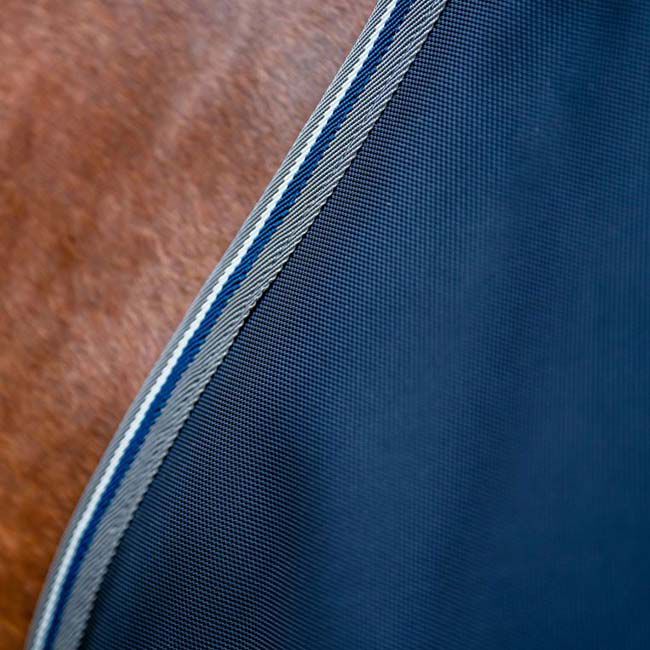 Horseware Rambo Supreme 1680D Vari-Layer Turnout (250g Medium) - Navy/Thunderstorm Grey & Silver image number null