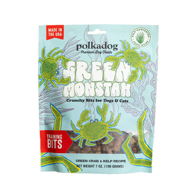 Polkadog Green Monstah Bits - Crunchy Bits for Dogs & Cats image number null